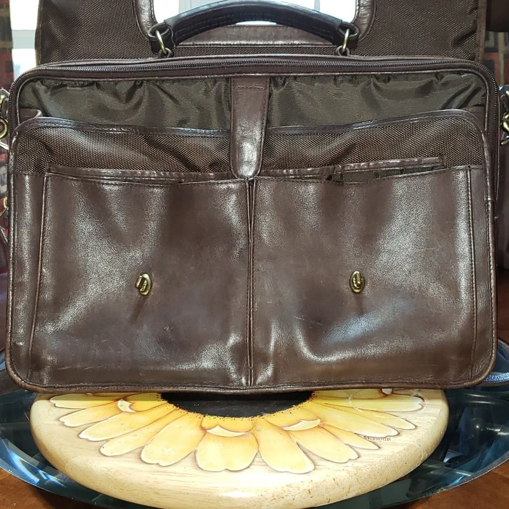 💘🖤💘 Green Fields Shafmaster Brown Full Grain Leather Messenger Barrister Bag